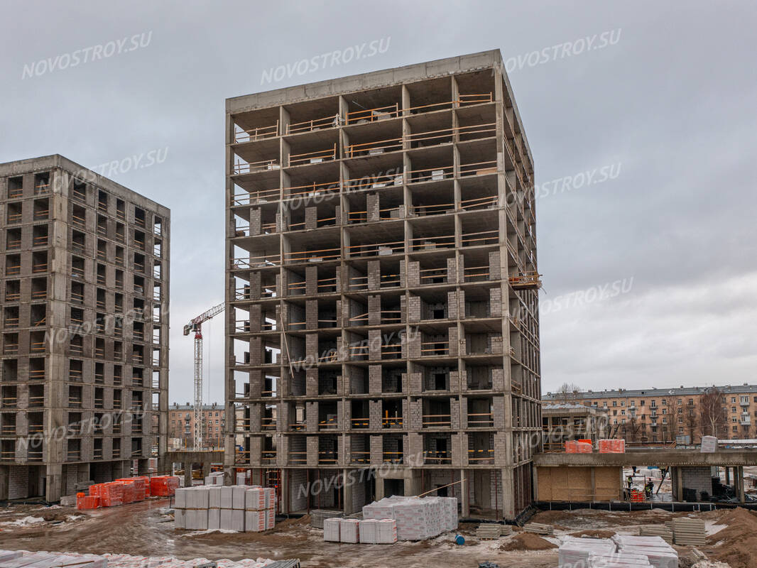 Фото и ход строительства жилого комплекса Шкиперский 19