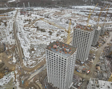 ЖК «Ручьи»: ход строительства корпуса №1, Апрель 2023