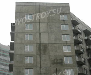 Строящийся фасад дома ЖК «Победитель» (10.05.2013 г.)