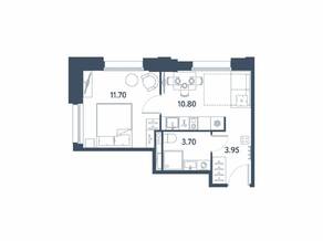 Апарт-комплекс «Avenue Apart Pulkovo», планировка 1-комнатной квартиры, 30.15 м²