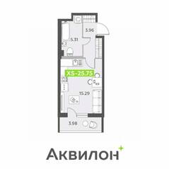 ЖК «Аквилон All in 3.0», планировка студии, 25.75 м²