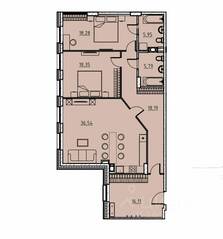 ЖК «Manhattan», планировка 2-комнатной квартиры, 119.30 м²