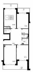 МЖК «Сказка», планировка 3-комнатной квартиры, 118.10 м²
