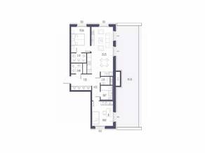 ЖК «Сампсониевский, 32», планировка 2-комнатной квартиры, 70.89 м²