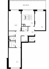 МЖК «Сказка», планировка 3-комнатной квартиры, 112.70 м²