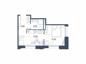 Апарт-комплекс «Avenue Apart Pulkovo», планировка 1-комнатной квартиры, 31.40 м²