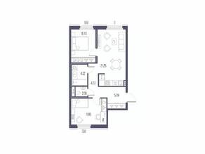 ЖК «Сампсониевский, 32», планировка 2-комнатной квартиры, 59.20 м²