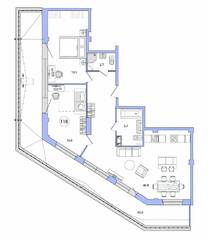 Апарт-комплекс «Одоевский апарт», планировка 2-комнатной квартиры, 131.10 м²