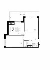 МЖК «Сказка», планировка 2-комнатной квартиры, 67.00 м²