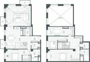 Апарт-комплекс «Королева, 13», планировка 4-комнатной квартиры, 166.60 м²