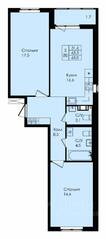 ЖК «Новая страница», планировка 2-комнатной квартиры, 65.00 м²
