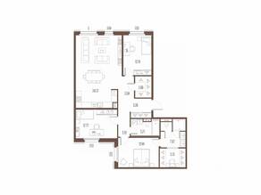 ЖК «Сампсониевский, 32», планировка 3-комнатной квартиры, 106.37 м²