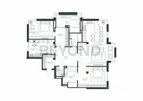ЖК «Villa Marina», планировка 3-комнатной квартиры, 170.90 м²