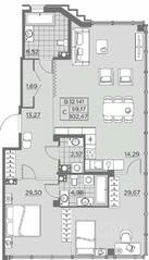 ЖК «Alter», планировка 1-комнатной квартиры, 101.60 м²