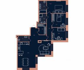 ЖК «ERA», планировка 4-комнатной квартиры, 114.50 м²