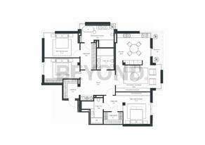 ЖК «Villa Marina», планировка 3-комнатной квартиры, 173.80 м²