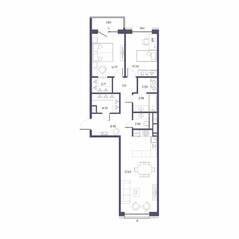 ЖК «Большой 67», планировка 2-комнатной квартиры, 82.45 м²