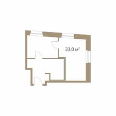 Апарт-комплекс «VIDI», планировка 2-комнатной квартиры, 33.00 м²