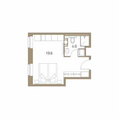 Апарт-комплекс «VIDI», планировка студии, 23.60 м²