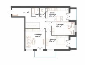 ЖК «СемьА», планировка 3-комнатной квартиры, 89.70 м²