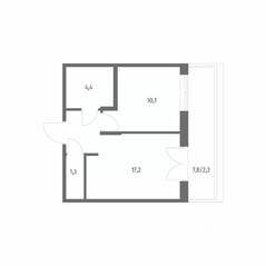 ЖК «NEWПИТЕР», планировка 1-комнатной квартиры, 35.30 м²