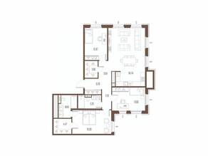 ЖК «Сампсониевский, 32», планировка 3-комнатной квартиры, 108.86 м²