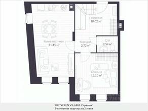 МЖК «Veren Village стрельна», планировка 5-комнатной квартиры, 100.70 м²