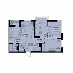 ЖК «ID Murino III», планировка 4-комнатной квартиры, 74.99 м²