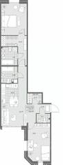 ЖК «AKZENT», планировка 2-комнатной квартиры, 83.59 м²