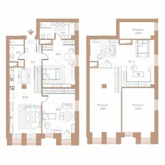 ЖК «Светлановский, 45», планировка 3-комнатной квартиры, 134.20 м²