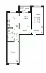 ЖК «Сибирь», планировка 3-комнатной квартиры, 81.50 м²