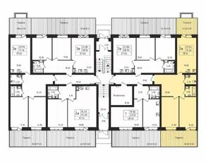 МЖК «Итальянский квартал», планировка 3-комнатной квартиры, 78.10 м²