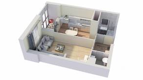ЖК «Планерный квартал», планировка 1-комнатной квартиры, 39.12 м²