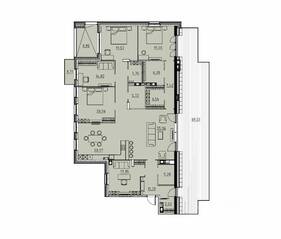 ЖК «Manhattan», планировка 6-комнатной квартиры, 255.20 м²