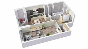 ЖК «Планерный квартал», планировка 1-комнатной квартиры, 43.75 м²