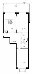 МЖК «Сказка», планировка 3-комнатной квартиры, 95.44 м²