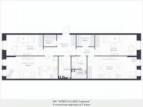 МЖК «Veren Village стрельна», планировка 4-комнатной квартиры, 107.00 м²
