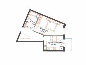 ЖК «СемьА», планировка 1-комнатной квартиры, 40.90 м²
