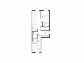 ЖК «Сампсониевский, 32», планировка 2-комнатной квартиры, 70.80 м²