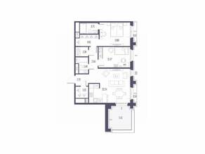 ЖК «Сампсониевский, 32», планировка 2-комнатной квартиры, 77.14 м²