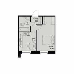 ЖК «iD Svetlanovskiy», планировка 1-комнатной квартиры, 35.78 м²