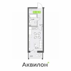ЖК «Аквилон ZALIVE», планировка студии, 28.35 м²