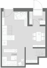ЖК «Маленькая Франция», планировка 2-комнатной квартиры, 89.80 м²