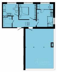 ЖК «Pixel», планировка 2-комнатной квартиры, 51.87 м²