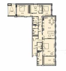 ЖК «Manhattan», планировка 4-комнатной квартиры, 190.60 м²