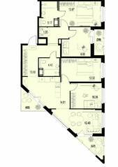 ЖК «ID Murino III», планировка 4-комнатной квартиры, 102.17 м²