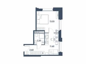 Апарт-комплекс «Avenue Apart Pulkovo», планировка 1-комнатной квартиры, 30.40 м²