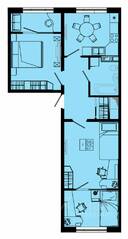 ЖК «Pixel», планировка 2-комнатной квартиры, 61.31 м²
