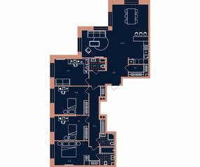 ЖК «ERA», планировка 5-комнатной квартиры, 138.70 м²