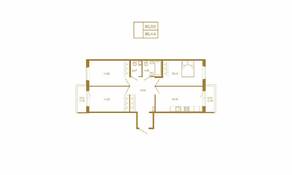 МЖК «Новая история», планировка 3-комнатной квартиры, 85.44 м²
